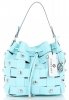 Vittoria Gotti Modna Torebka Skórzana Unikatowy Shopper Made in Italy Turkusowa